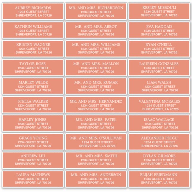 Étiquettes de adresse d'invités Mariages personnal (Devant)