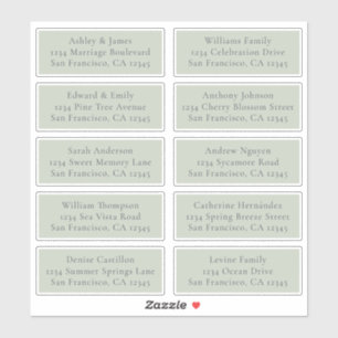 Étiquettes de adresse d'invités Mariages verts per