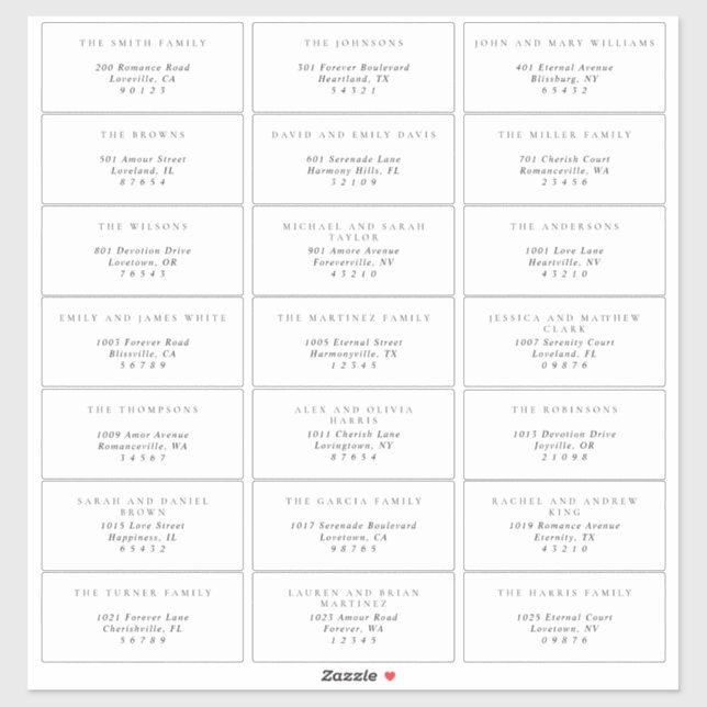 Étiquettes de adresse d'invités noirs et blancs si (Feuille)