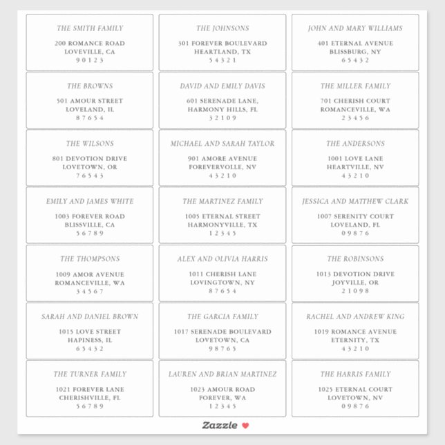 Étiquettes de adresse d'invités noirs et blancs si (Feuille)