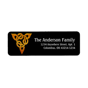 Étiquettes de adresse d'or celtiques de retour de