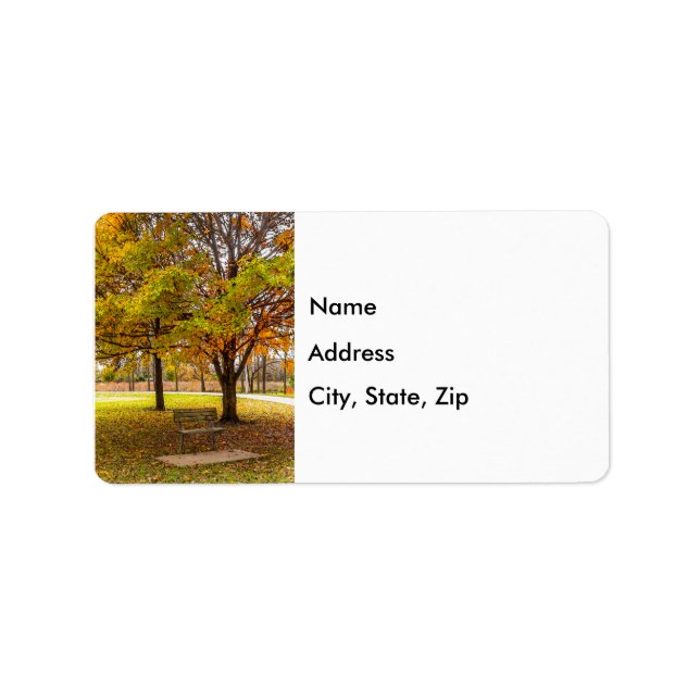 Étiquettes de adresse du banc de vue d'automne (Devant)