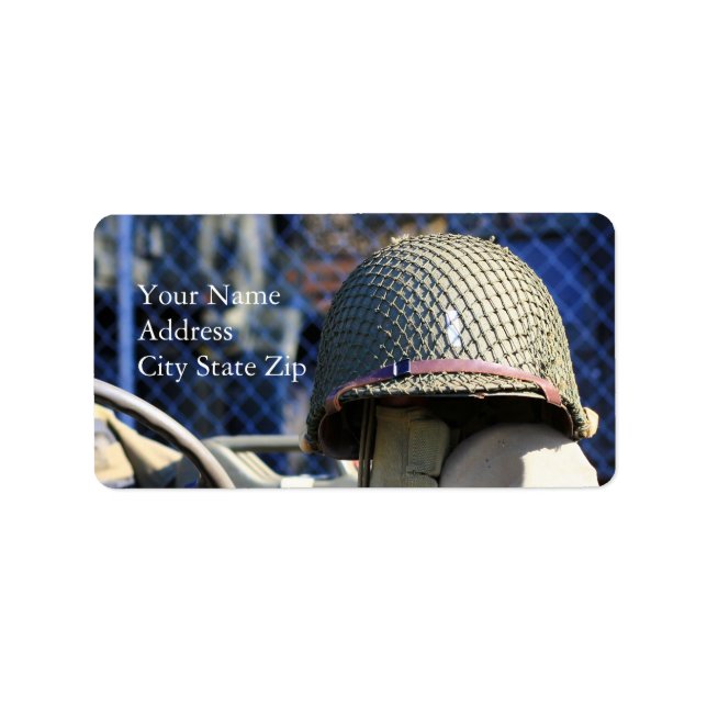 Étiquettes de adresse du casque militaire (Devant)