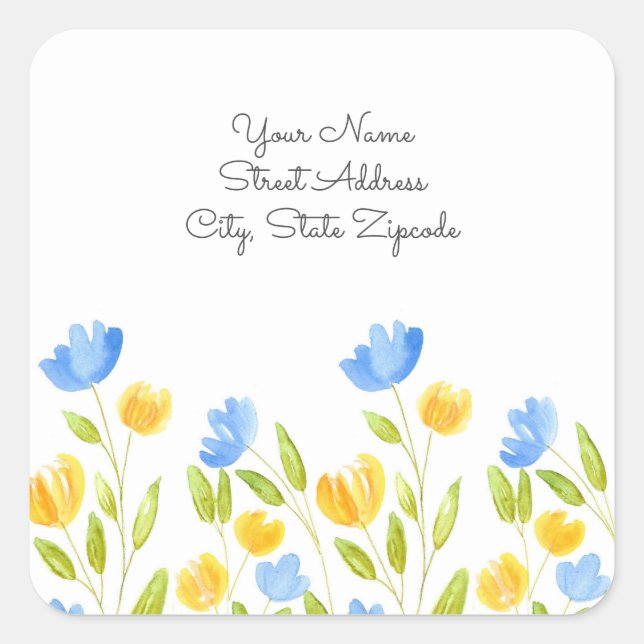 étiquettes de adresse du "champ de fleurs bleues j (Devant)