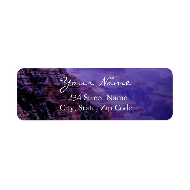 Étiquettes de adresse du Grand Canyon pourpre (Devant)