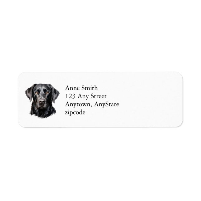Étiquettes de adresse du Labrador noir (Devant)