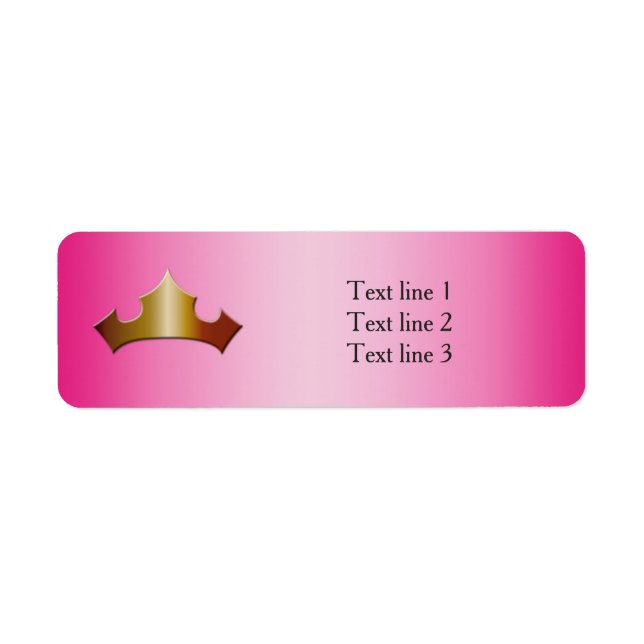 Étiquettes de adresse du Princess Gold Crown Pink  (Devant)