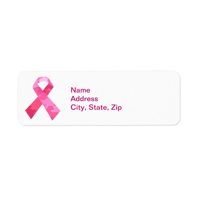 Étiquettes de adresse du ruban camouflage rose (Devant)