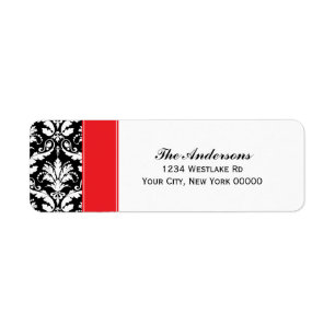 Étiquettes de adresse élégants de modèle Damask