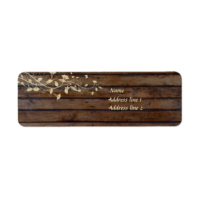 Étiquettes de adresse en bois Brown foncé (Devant)