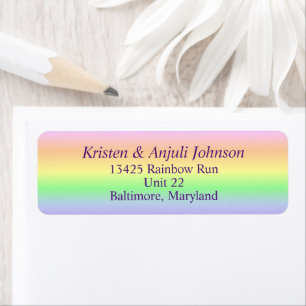 Étiquettes de adresse en pastel d'arc-en-ciel
