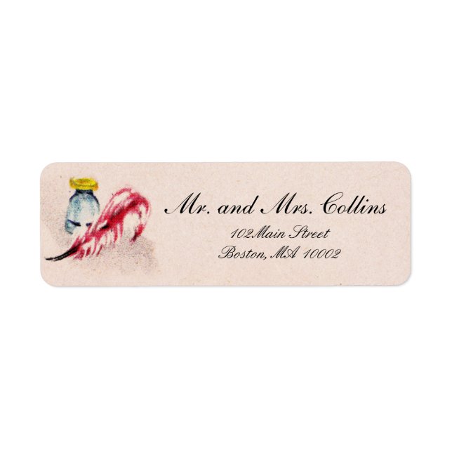 Étiquettes de adresse Encre et Quill (Devant)