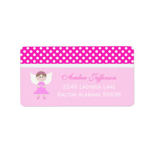 Étiquettes de adresse féeriques roses
