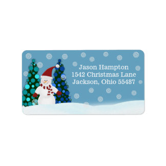 Étiquettes de adresse Festif de Snowman