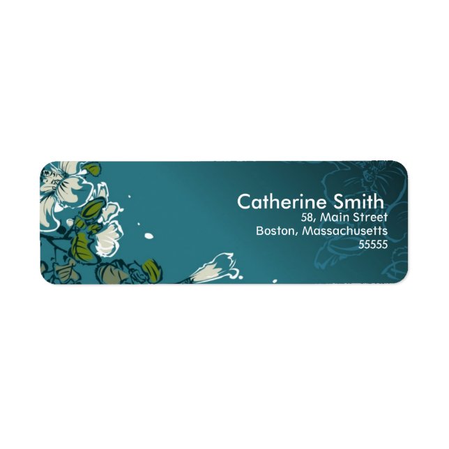 Étiquettes de adresse Floral Swirl personnalisable (Devant)