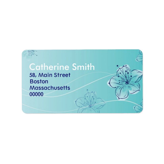 Étiquettes de adresse Floral Swirl personnalisable (Devant)
