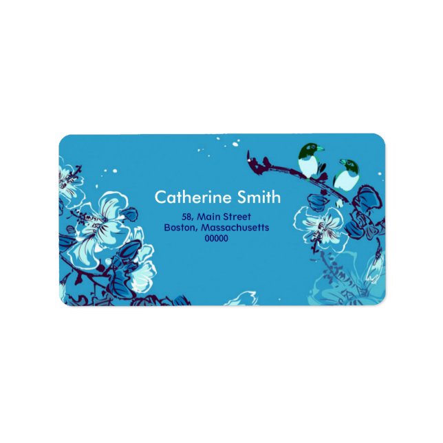 Étiquettes de adresse Floral Swirl personnalisable (Devant)