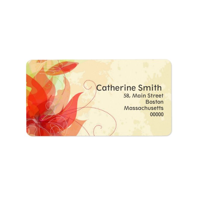 Étiquettes de adresse Floral Swirl personnalisable (Devant)