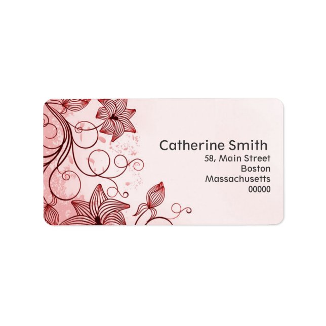 Étiquettes de adresse Floral Swirl personnalisable (Devant)