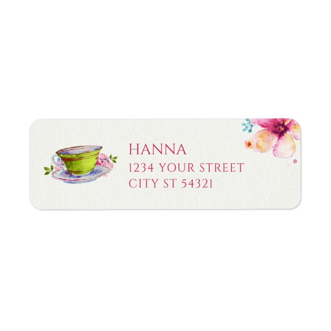 Étiquettes de adresse Floral Teacup (Devant)