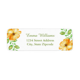 Étiquettes de adresse floraux jaunes