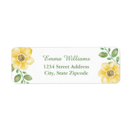 Étiquettes de adresse floraux jaunes