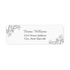 Étiquettes de adresse Floraux noirs et blancs