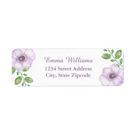 Étiquettes de adresse floraux violets clairs
