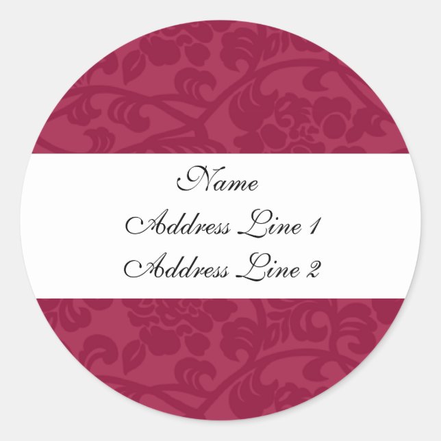 Étiquettes de adresse Fuschia Damask (Devant)