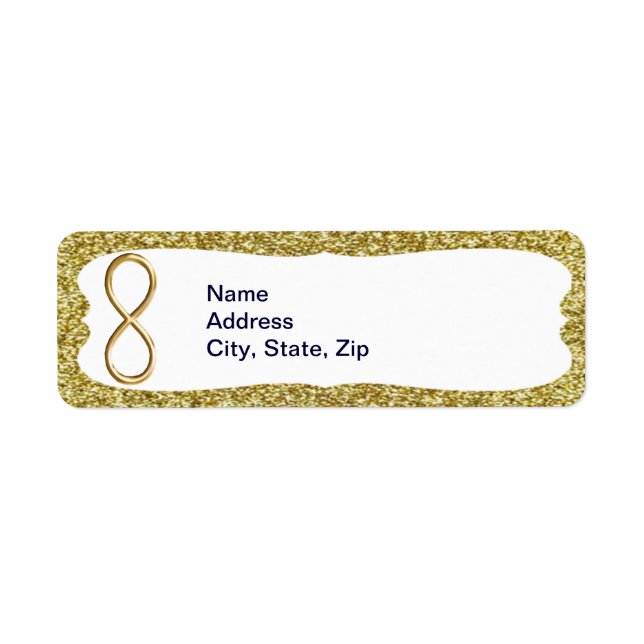 Étiquettes de adresse Gold Parties scintillant Gol (Devant)