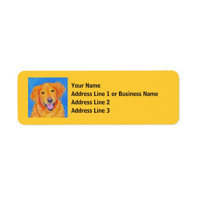 Étiquettes de adresse Golden Retriever #2 - "Sydne (Devant)