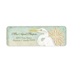 Étiquettes de adresse - Great Egret Coastal Beach