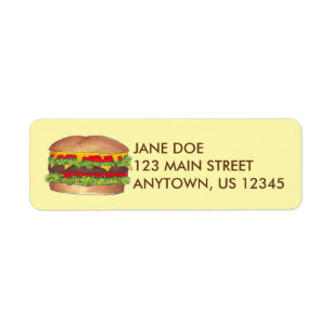 Étiquettes de adresse Grillés de hamburger de rest