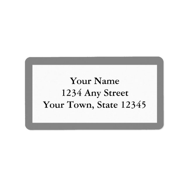 Étiquettes de adresse imprimés personnalisés - gri (Devant)