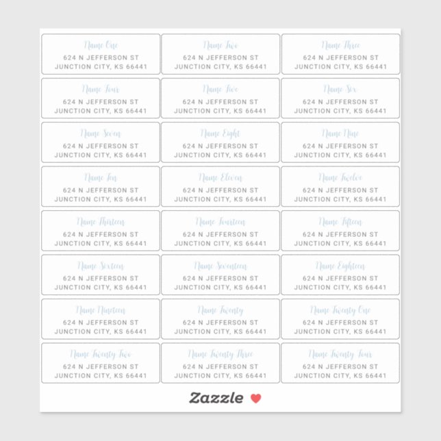 Étiquettes de adresse invités (Feuille)