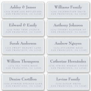 Étiquettes de adresse invités : COMMANDER SUR 8" o