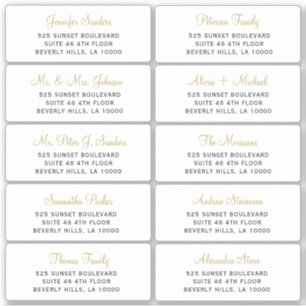 Étiquettes de adresse invités de mariage élégants