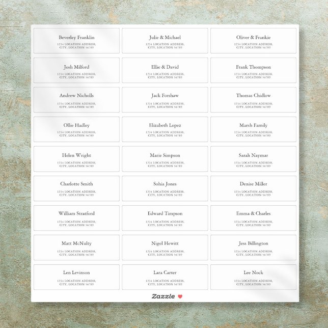 Étiquettes de adresse invités de mariage personnal (Custom Wedding Guest Address Labels)