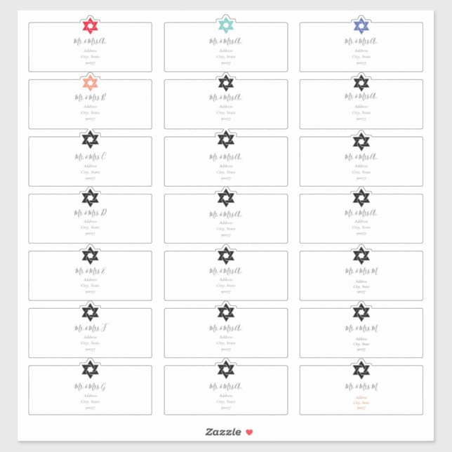 Étiquettes de adresse invités, do-it-yourself coul (Feuille)