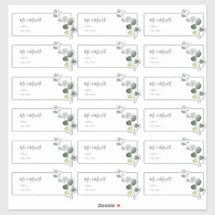 Étiquettes de adresse invités Eucalyptus Sprig