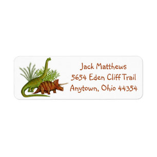 Étiquettes de adresse jurassiques de retour de