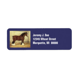 Étiquettes de adresse justes de cheval de trait d