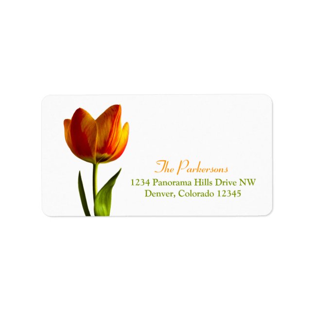 Étiquettes de adresse Mariage Orange Tulip (Devant)