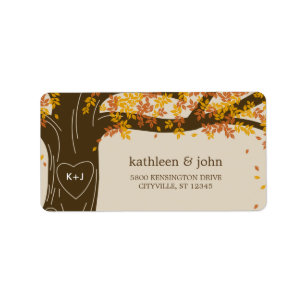 Étiquettes de adresse Mariages de automne de chê