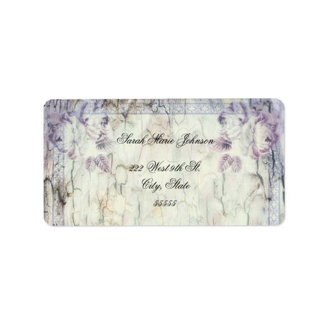 Étiquettes de adresse Mariages de bois Floral (Devant)