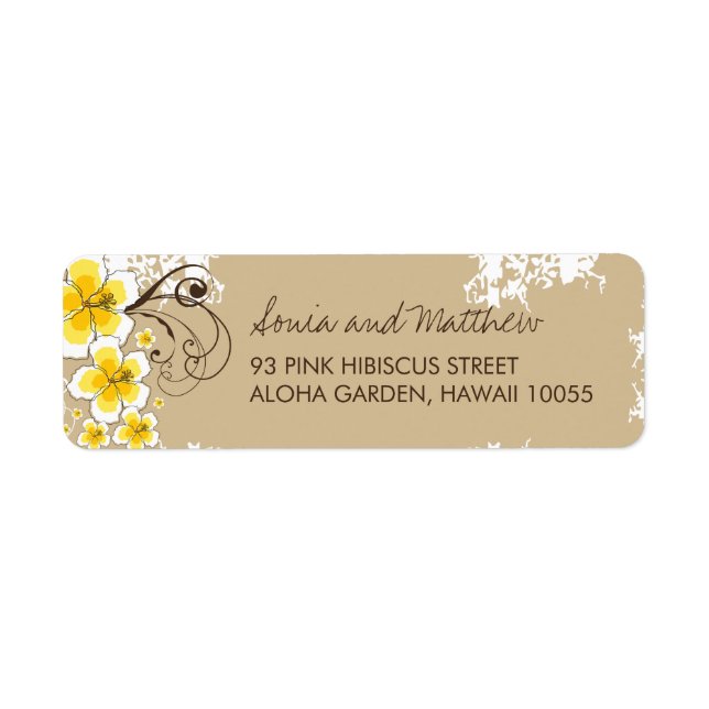 Étiquettes de adresse Mariages de l'Hibiscus Tropi (Devant)