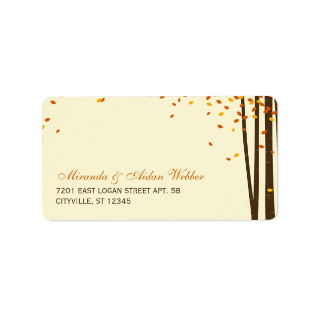 Étiquettes de adresse Mariages des arbres forestie (Devant)