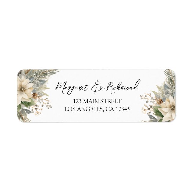 Étiquettes de adresse Mariages floraux modernes et (Devant)
