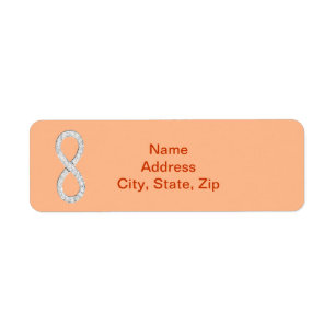 Étiquettes de adresse Mariages Orange Diamond Infi
