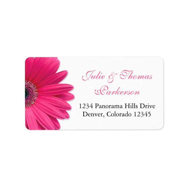 Étiquettes de adresse mariages | Rose Gerbera Dais (Devant)